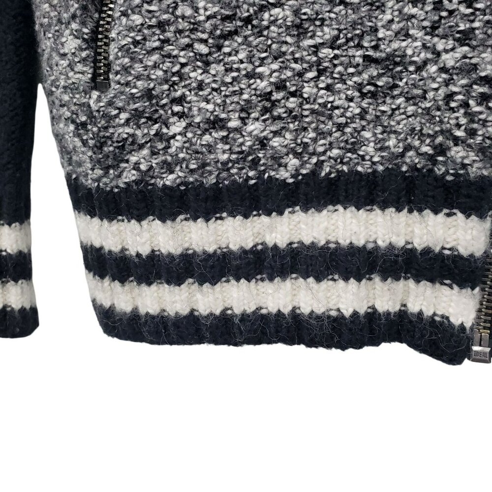American Eagle Outfitters Womens S Black Gray Knit Bomber Jacket Full Zip - Picture 3 of 12